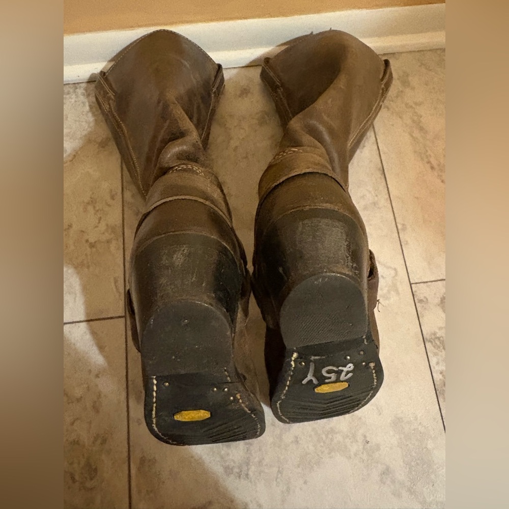 Frye Harness 15R Leather Boots in Chocolate - Picture 11 of 13